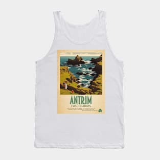 Antrim Ireland - Irish Retro Style Tourism Poster Tank Top